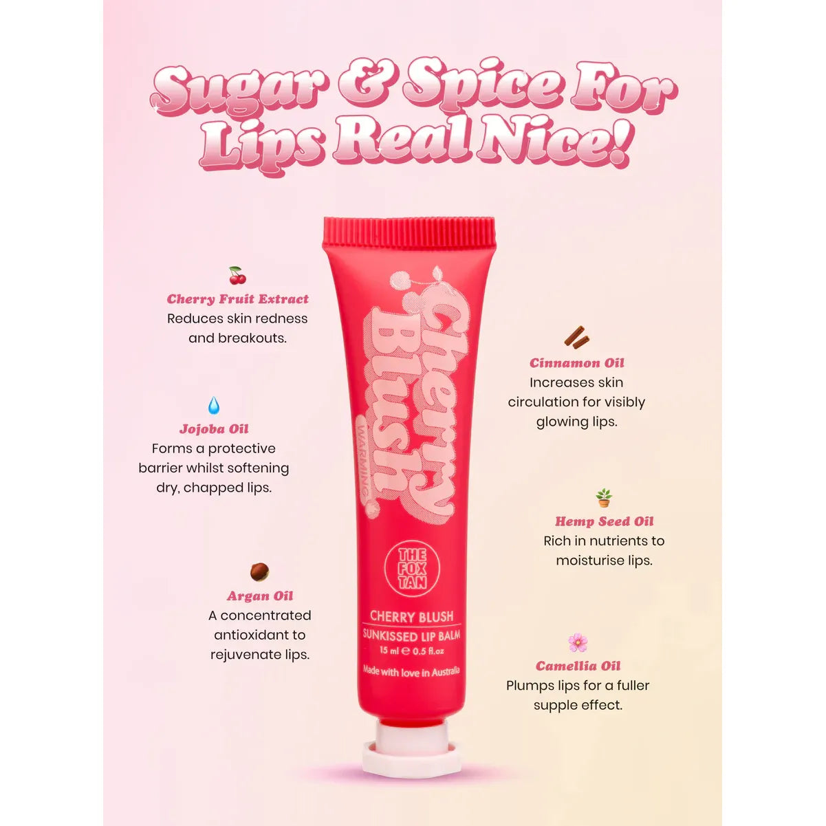 The Fox Tan Cherry Blush Sunkissed Lip Balm