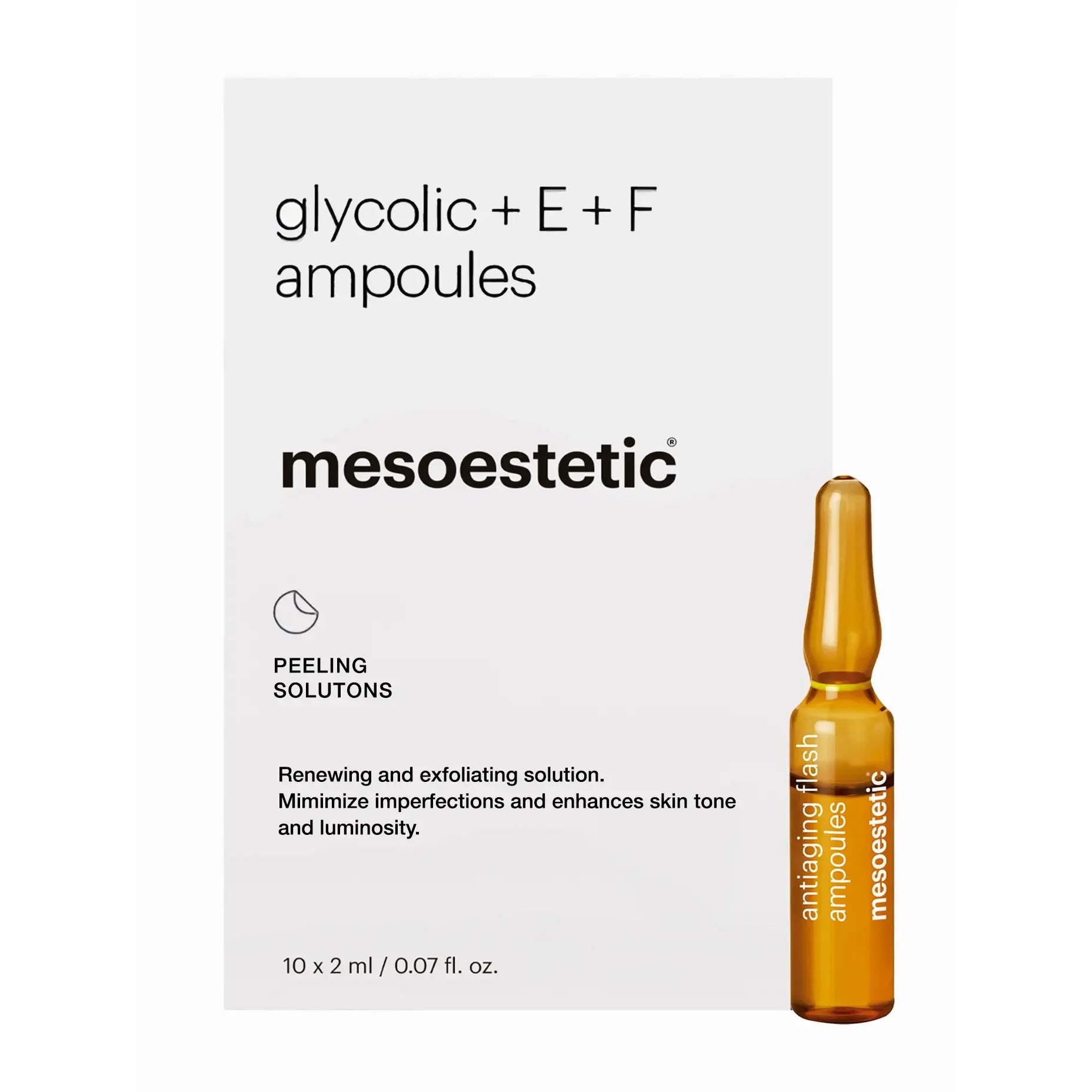 mesoestetic glycolic + vitamin e + f ampoule (10 units)